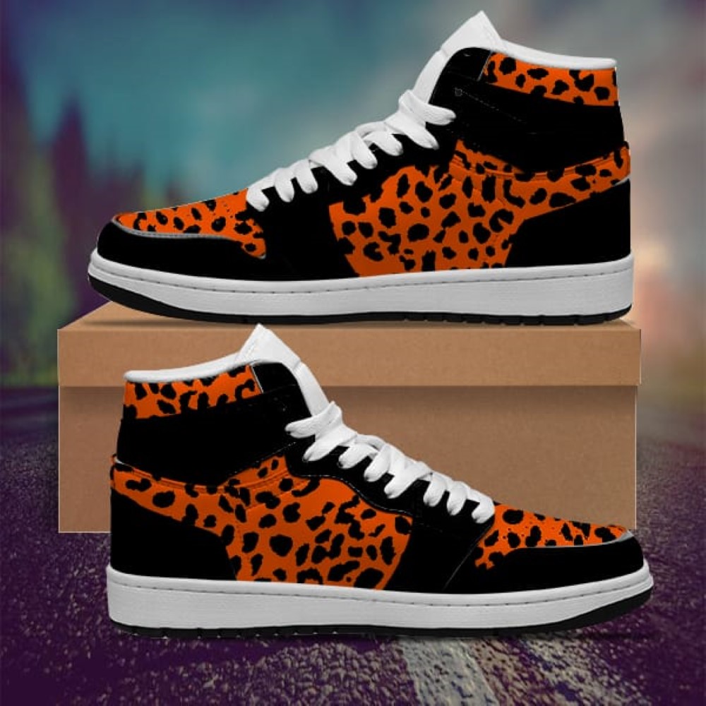 Leopard Orange Pattern Sneaker Boots
