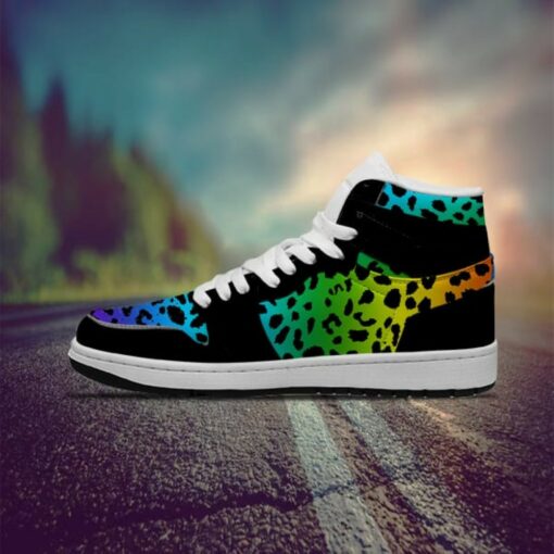 Leopard Rainbow Pattern Sneaker Boots