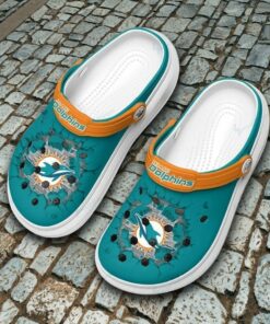 Miami Dolphins Crocs Crocband Clogs, Gift for Miami Dolphins Fans, Raiders NFL Gift Ideas