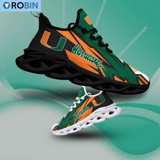 Miami Hurricanes Light Sports Shoes, NCAA Gift For Fans