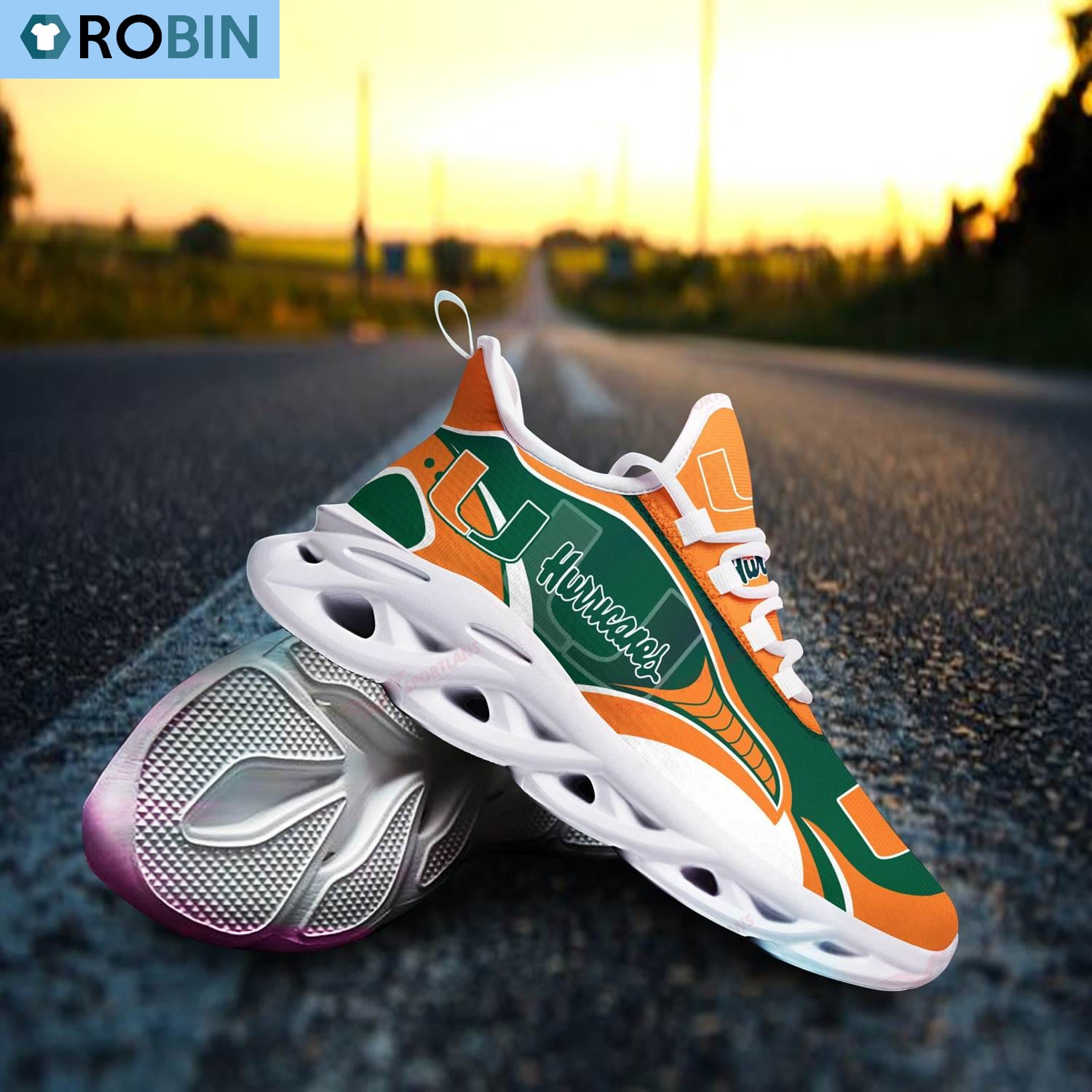 Miami Hurricanes Chunky Sneakers, NCAA Sneakers Gift For Fans