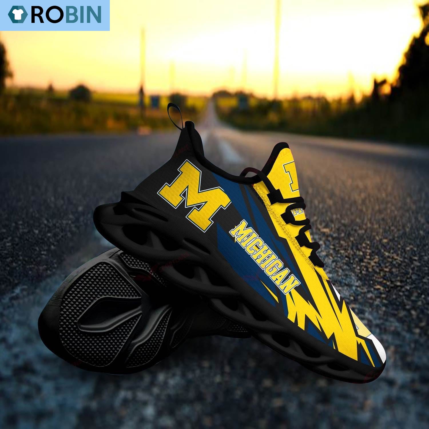 Michigan Wolverines Chunky Sneakers, NCAA Gift For Fans