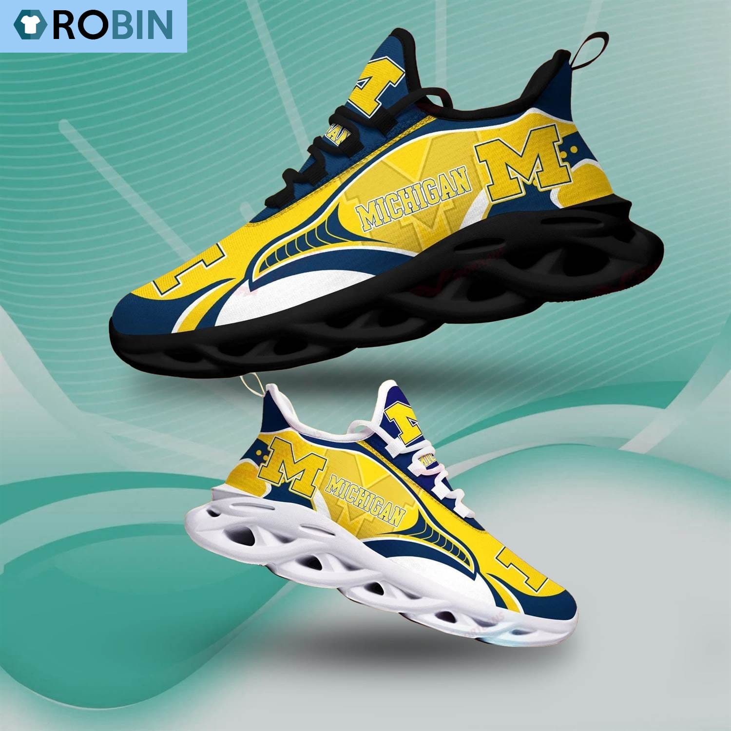 Michigan Wolverines Chunky Sneakers, NCAA Shoes Gift For Fans