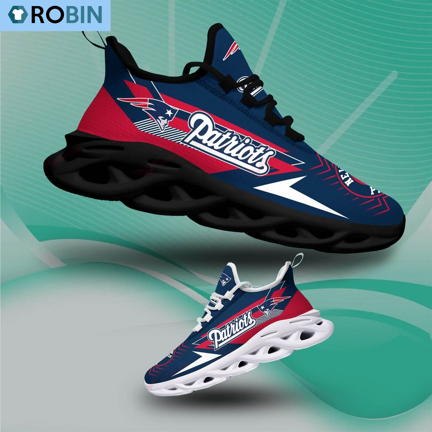 New England Patriots Light Sports Shoes, NFL Gift For Fans