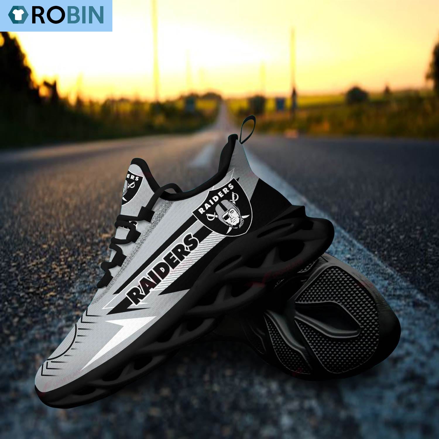 Oakland Raiders Chunky Sneakers, NFL Sneakers Gift For Fans