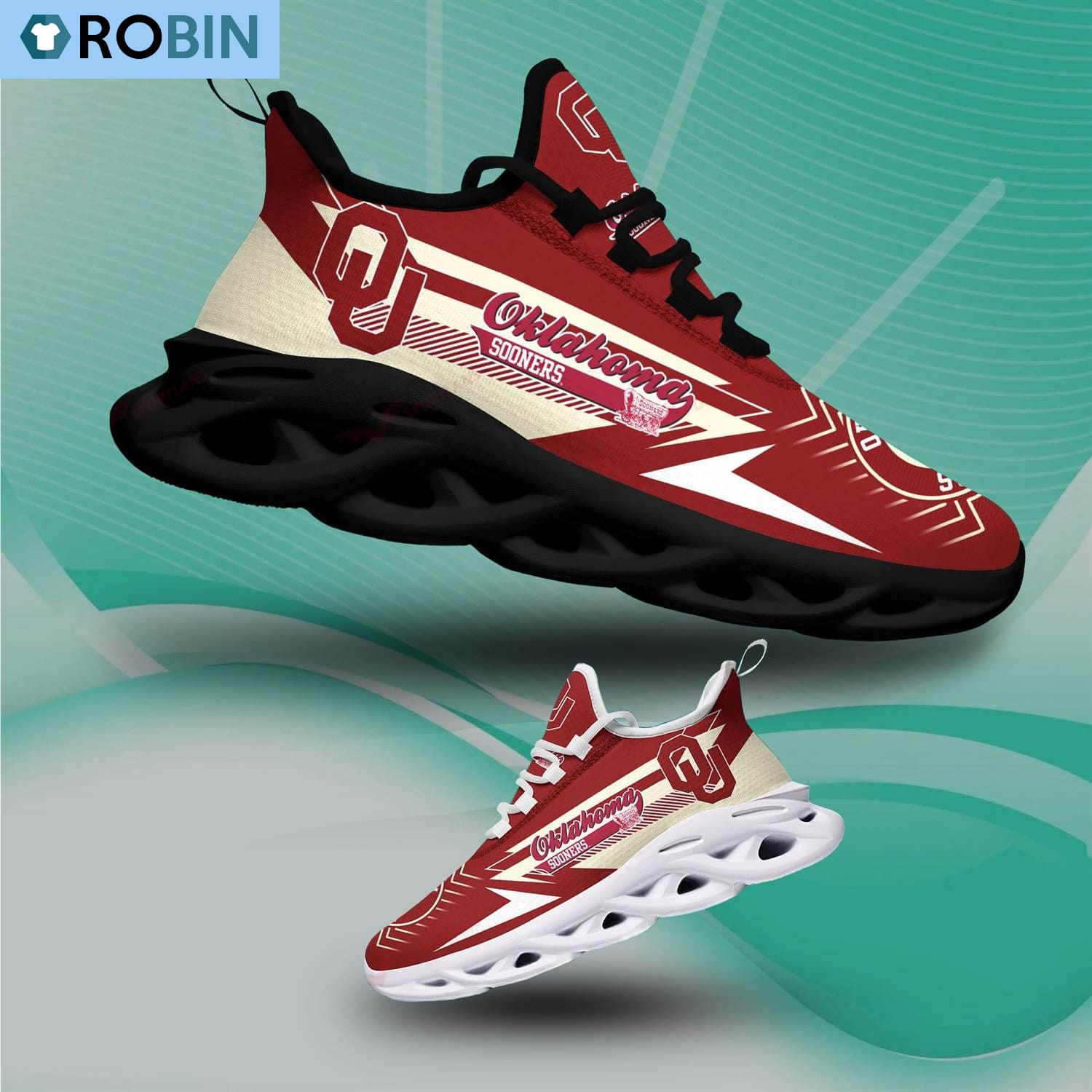Oklahoma Sooners Light Sports Shoes, NCAA Sneakers Gift For Fans