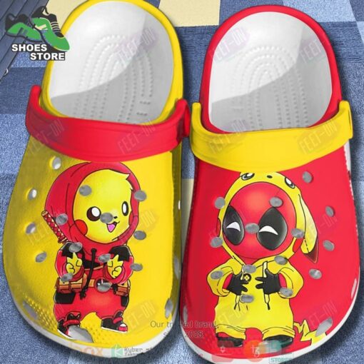 Pikachu And Stitch Deadpool Skin Crocs Shoes