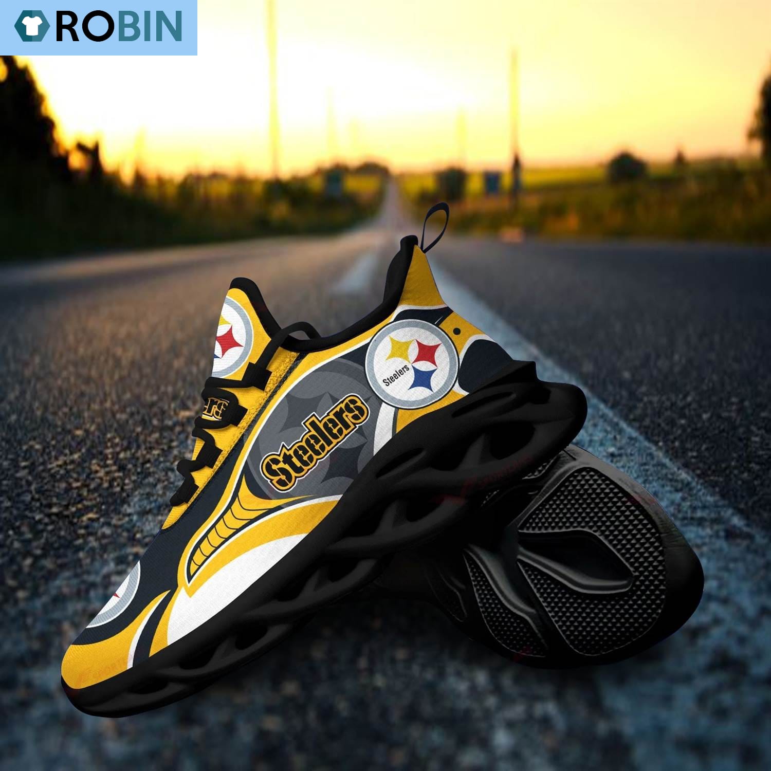 Pittsburgh Steelers Light Sports Shoes, NFL Shoes Gift For Fans