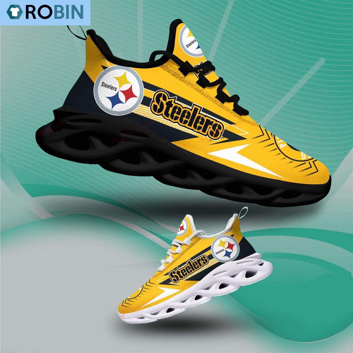 Pittsburgh Steelers Light Sports Shoes, NFL Sneakers Gift For Fans