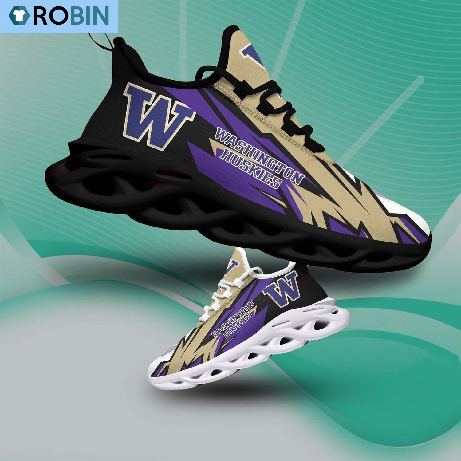 Washington Huskies Chunky Sneakers, NCAA Gift For Fans