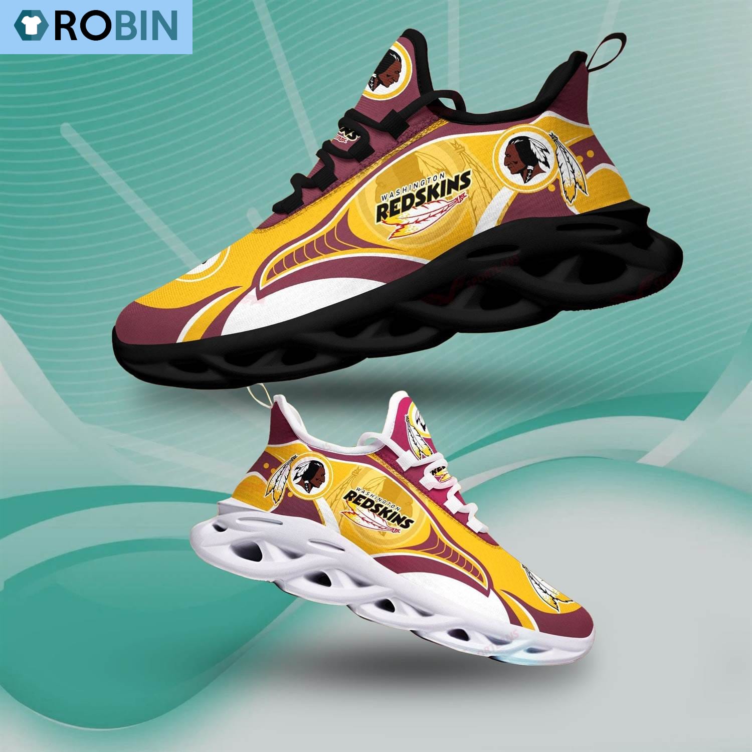 Washington Redskins Light Sports Shoes, NFL Sneakers Gift For Fans