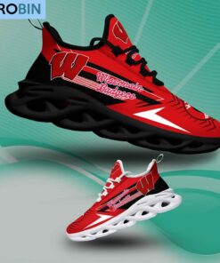 Wisconsin Badgers Light Sports Shoes, NCAA Sneakers Gift For Fans