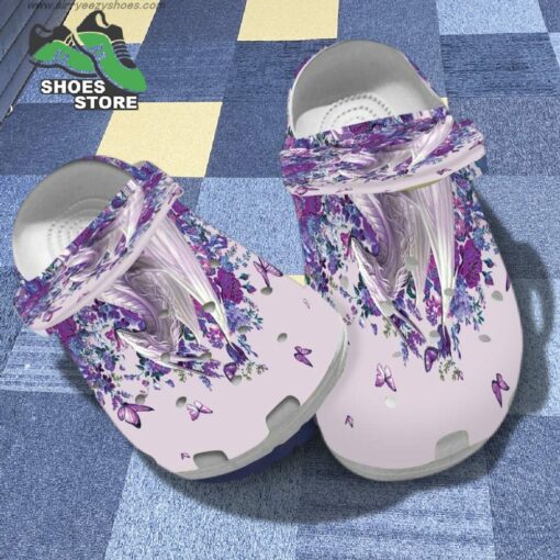 Beautiful Dragon With Purple Flower Mother Crocs Shoes