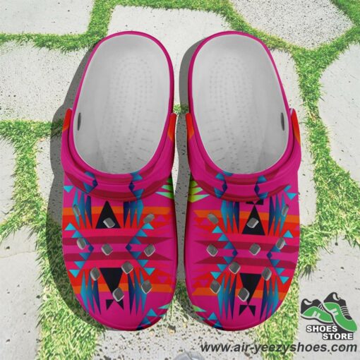 Between the Mountains Pink Muddies Unisex Crocs Shoes