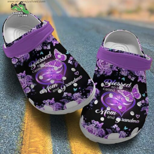 Blessed To Be Called Mom And Grandma Purple Infinity Heart Butterflies Rose Mother’s Day Gift Crocs Shoes