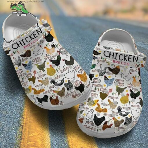 Chicken Breedss, Chickens Collection Band Clog, Chicken Dad Mom Gift Crocs Shoes