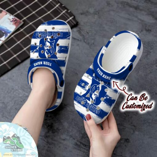 Duke Blue Devils Sport University Spoon Graphics Watercolour Clog Shoes, Basketball Custom Crocs Shoes