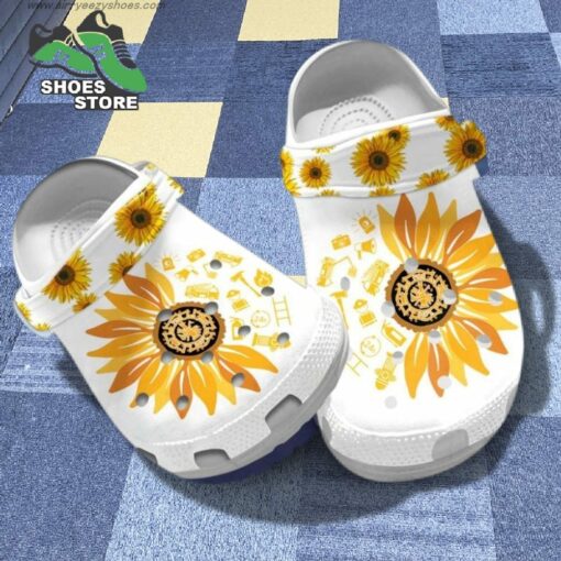 Firefighter Sunflowers Firefighter Lovers Gift Father Gift Mom Gift Crocs Shoes