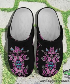 geo pink and black muddies unisex crocs shoes 1 gb5cwq