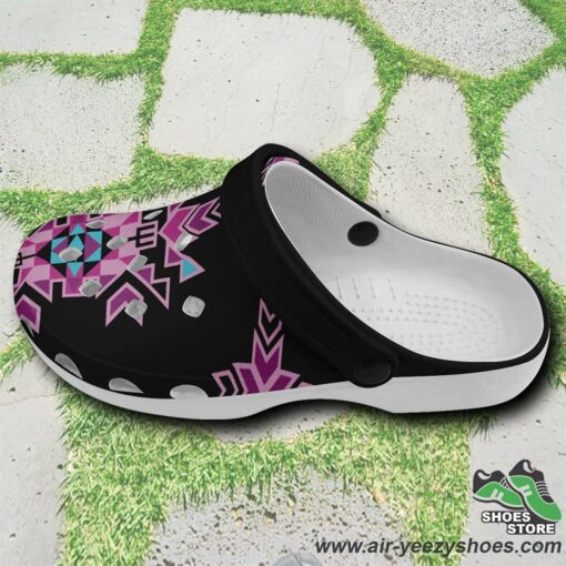 Geo Pink and Black Muddies Unisex Crocs Shoes