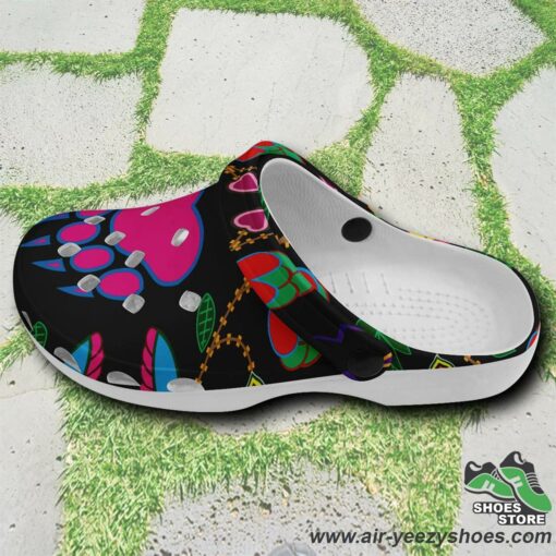Geometric Floral Fall-Black Muddies Unisex Crocs Shoes