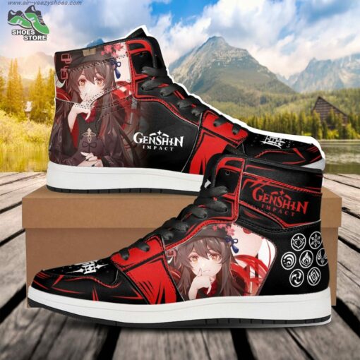 Hu Tao Poster JD Air Force Sneakers, Anime Shoes for Genshin Impact Fans