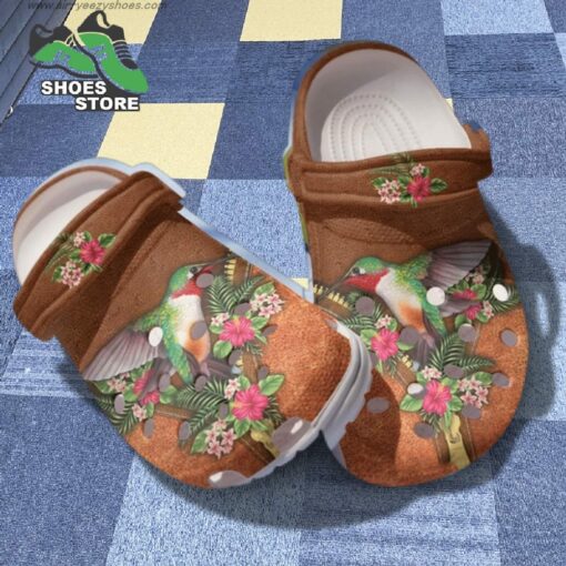 Flower Hummingbird Crocs Shoes