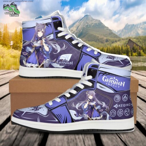 Keqing JD Air Force Sneakers, Anime Shoes for Genshin Impact Fans