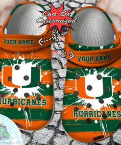 miami hurricanes sport university spoon graphics watercolour football custom crocs shoes 1 gkyaaq