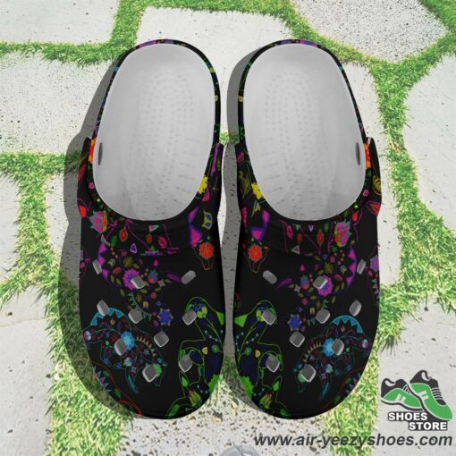 Neon Floral Bear Muddies Unisex Crocs Shoes