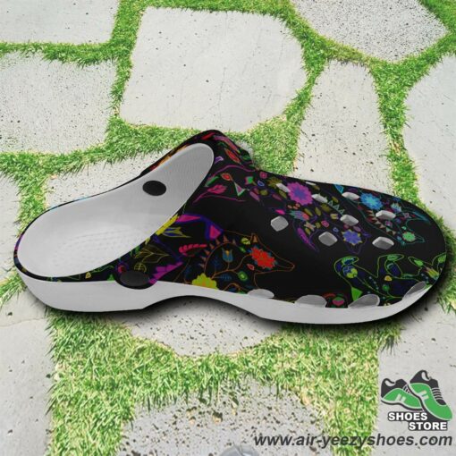 Neon Floral Bear Muddies Unisex Crocs Shoes