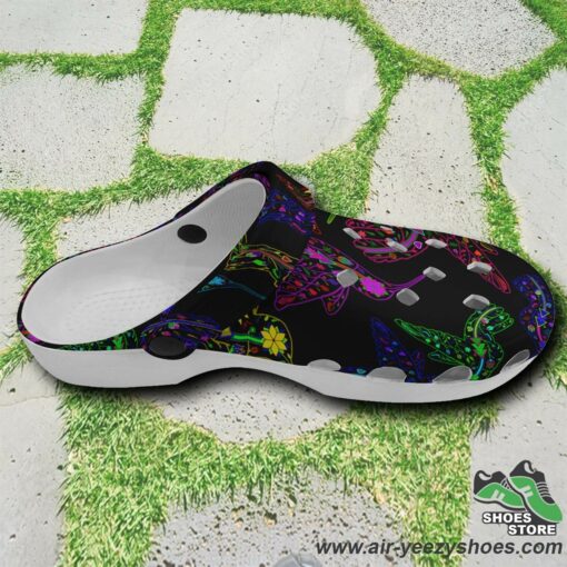 Neon Floral Hummingbird Muddies Unisex Crocs Shoes