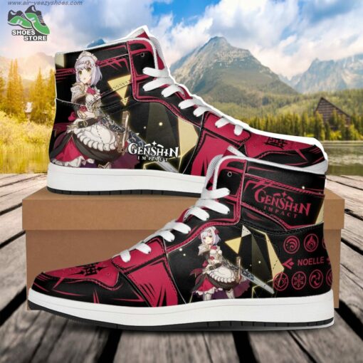 Noelle Skill JD Air Force Sneakers, Anime Shoes for Genshin Impact Fans