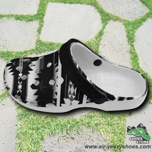 Okotoks Black and White Muddies Unisex Crocs Shoes