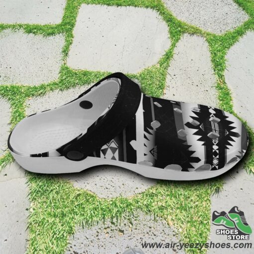 Okotoks Black and White Muddies Unisex Crocs Shoes