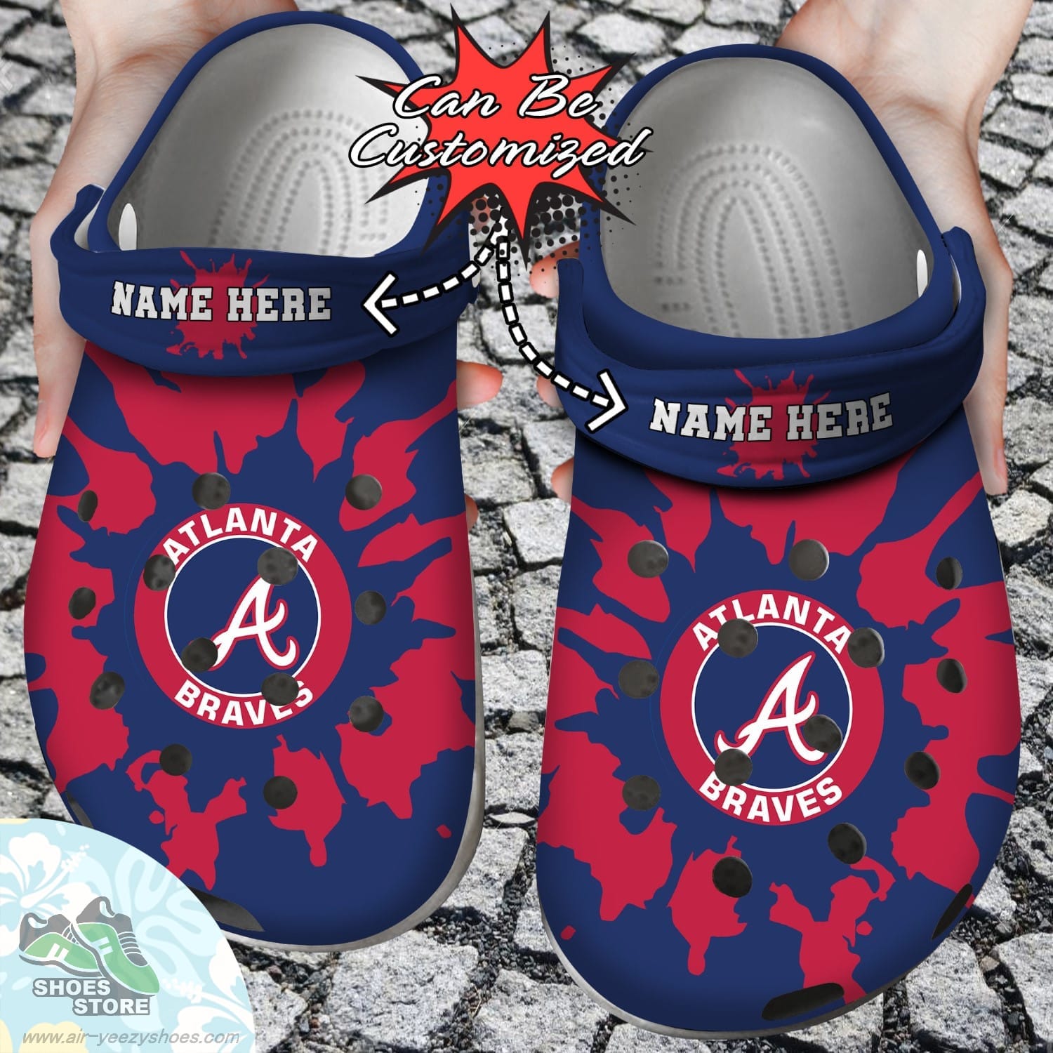 Personalized Atlanta Braves Color Splash Clog Shoes Baseball Crocs  Shoes
