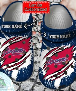 personalized atlanta braves ripped claw blue baseball crocs shoes 1 w6xdt6