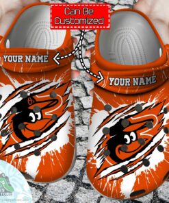 personalized baltimore orioles ripped claw baseball crocs shoes 1 lgkiiv