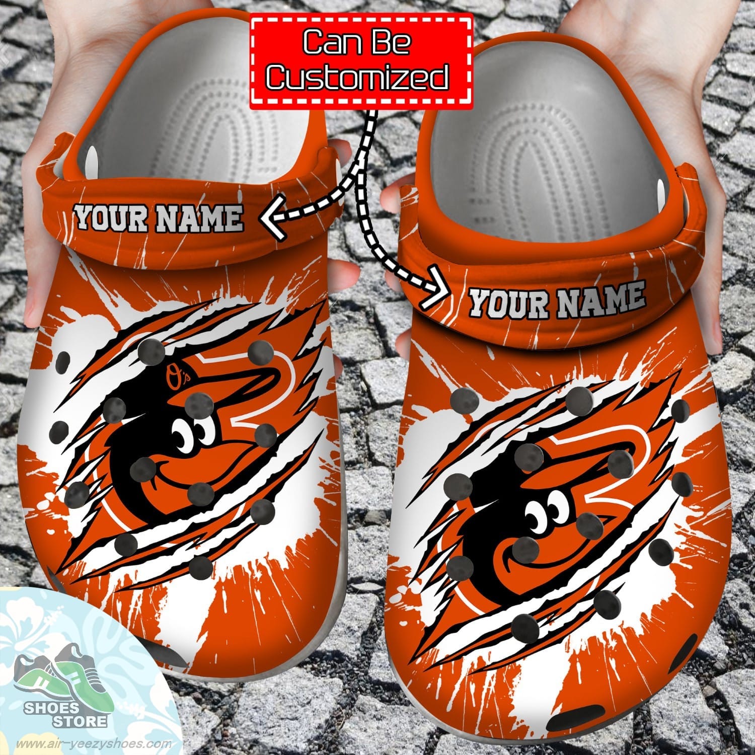 Personalized Baltimore Orioles Ripped Claw Clog Shoes Baseball Crocs  Shoes