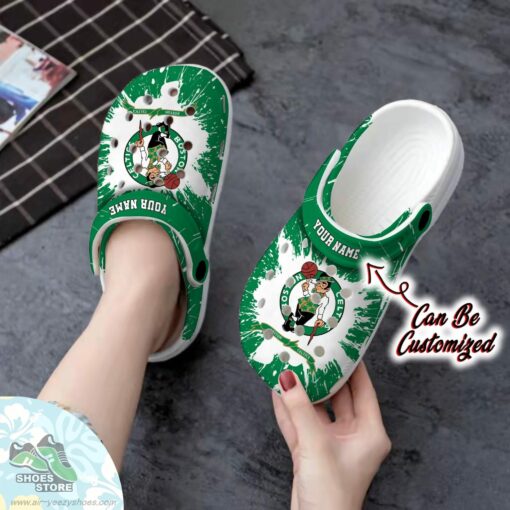 Personalized Boston Celtics Team Clog Shoes, Basketball Crocs Shoes