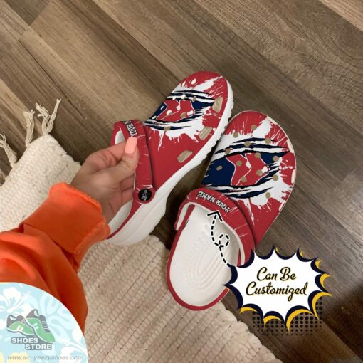 Personalized Boston Red Sox Ripped Claw Clog Shoes, Baseball Crocs  Shoes