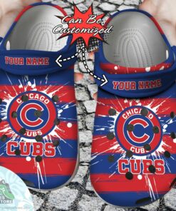 personalized chicago cubs spoon graphics watercolour baseball crocs shoes 1 hcvfgc
