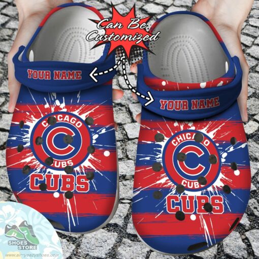 Personalized Chicago Cubs Spoon Graphics Watercolour Clog Shoes, Baseball Crocs  Shoes