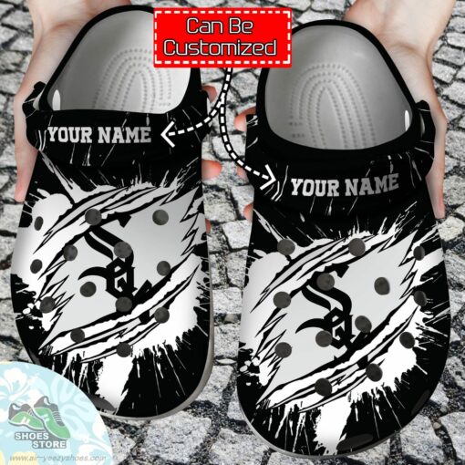Personalized Chicago White Sox Ripped Claw Clog Shoes, Baseball Crocs  Shoes