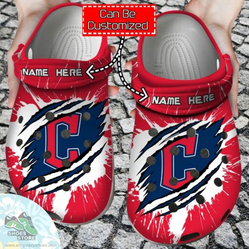 Personalized Cleveland Guardians Ripped Claw Clog Shoes, Baseball Crocs  Shoes