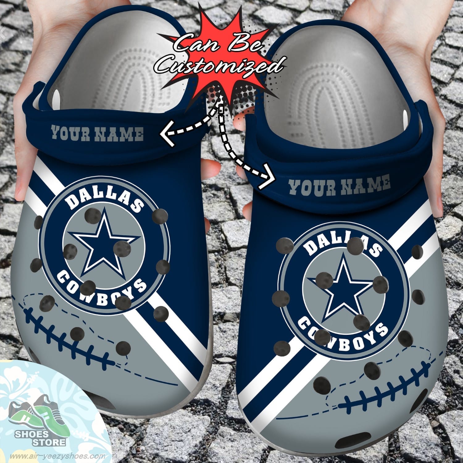 Personalized Dallas Cowboys Football Team Rugby Clog ShoesFootball Custom Crocs Shoes