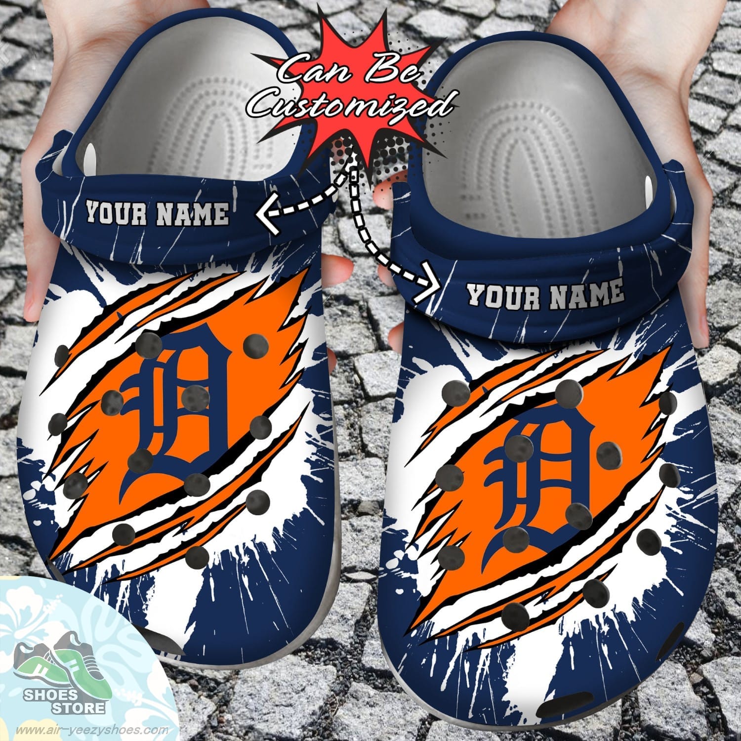 Personalized Detroit Tigers Ripped Claw Clog Shoes Baseball Crocs  Shoes