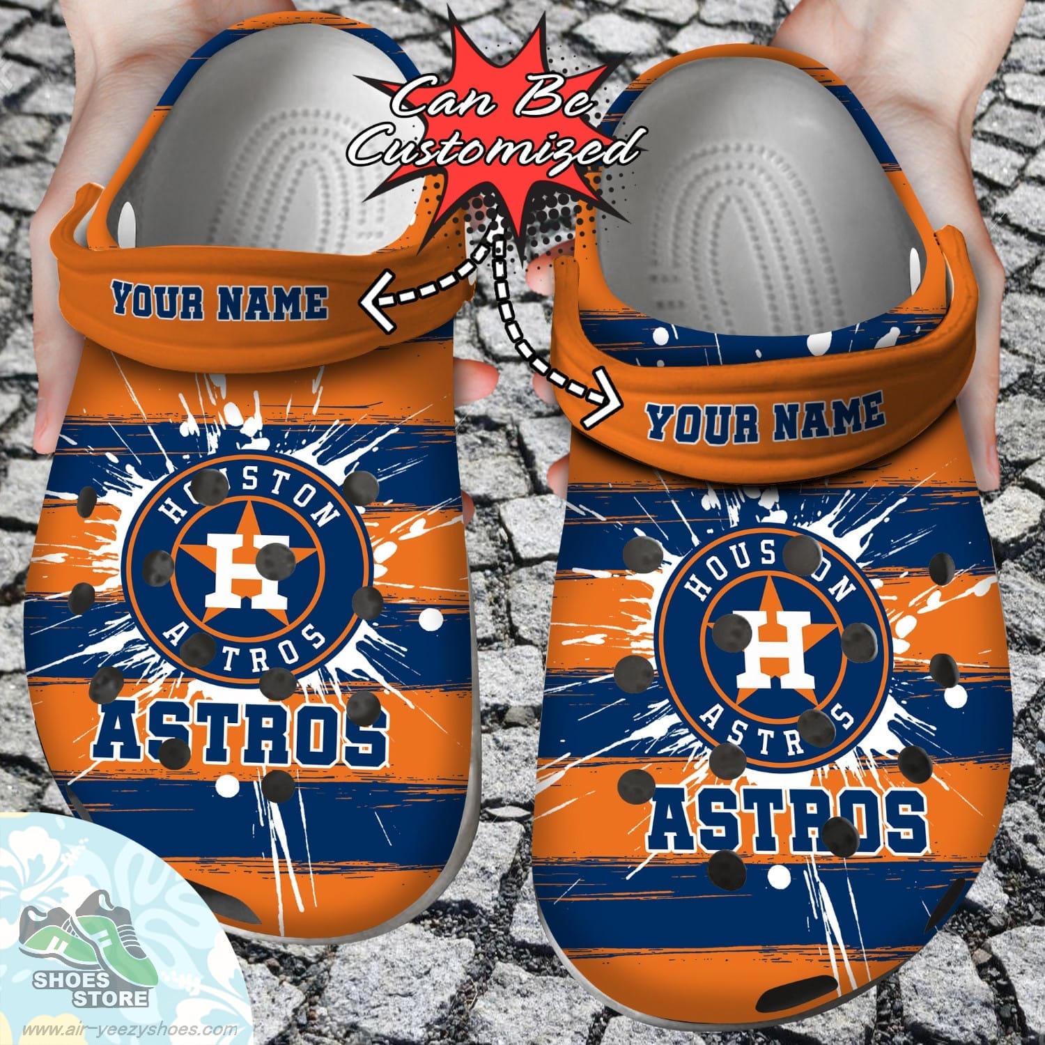 Personalized Houston Astros Spoon Graphics Watercolour Clog Shoes Baseball Crocs  Shoes