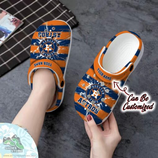 Personalized Houston Astros Spoon Graphics Watercolour Clog Shoes, Baseball Crocs  Shoes