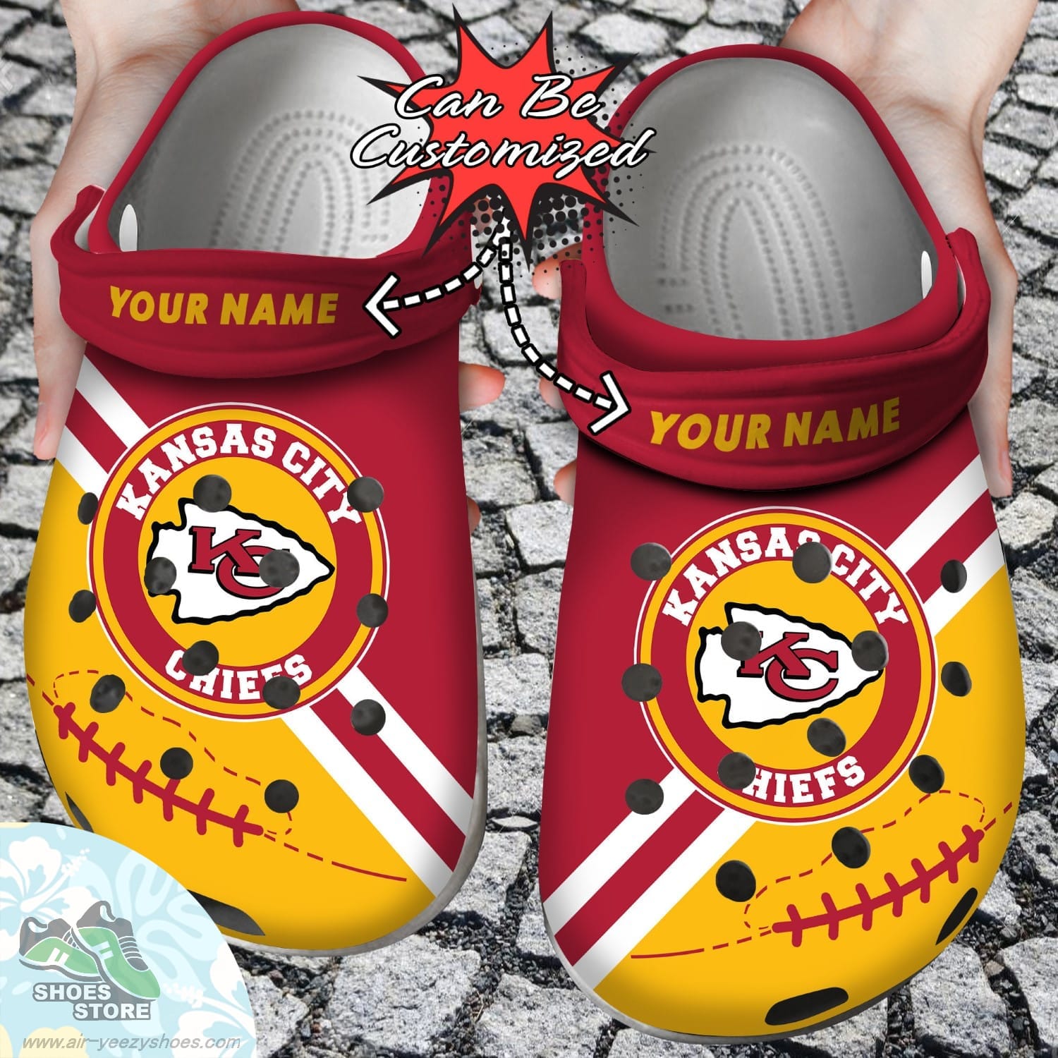 Personalized Kansas City Chiefs Football Team Rugby Clog Shoes Football Custom Crocs Shoes